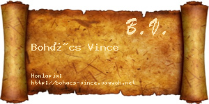 Bohács Vince névjegykártya