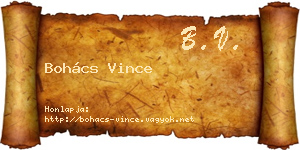 Bohács Vince névjegykártya