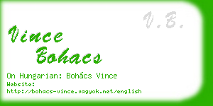 vince bohacs business card